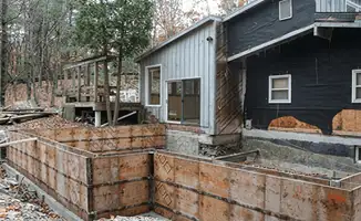Prepared site with foundation forms for home remodeling and addition project in New Orleans, LA